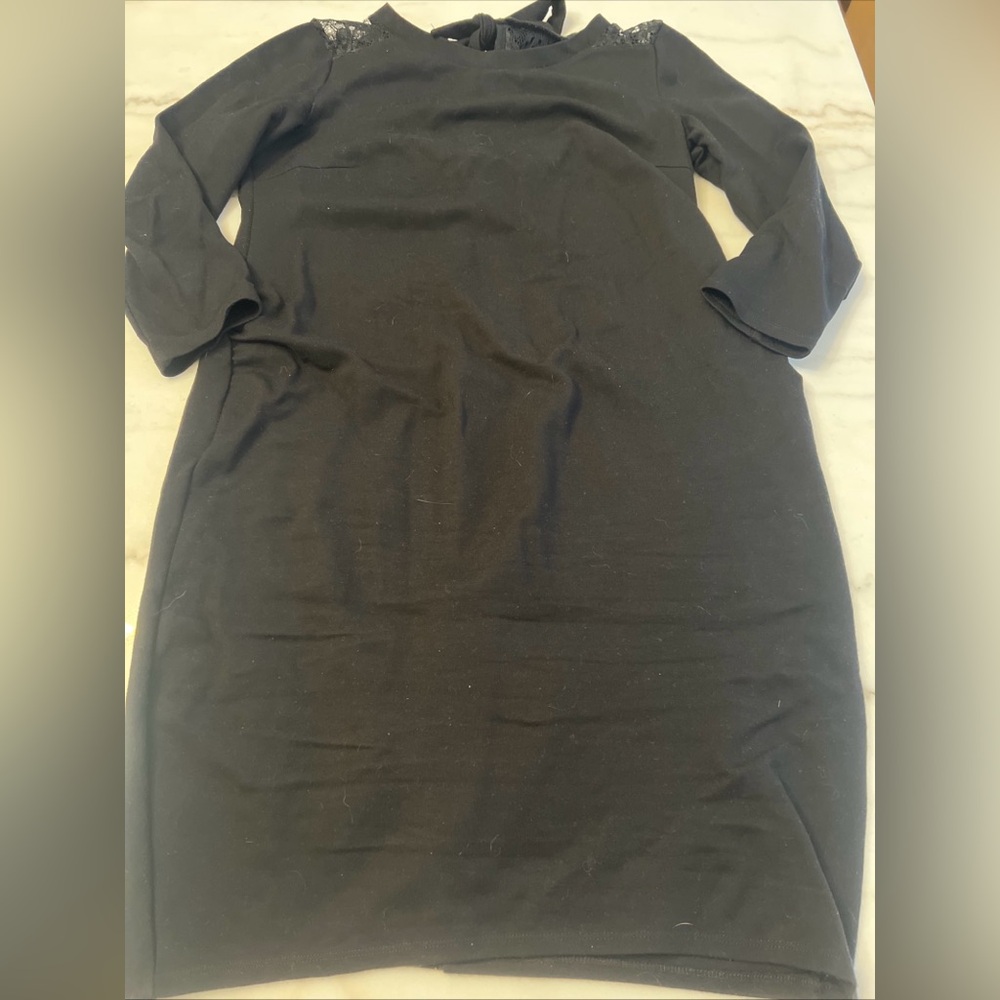 H&M Maternity 3/4 Sleeve Little Black Mini Dress Size Medium
